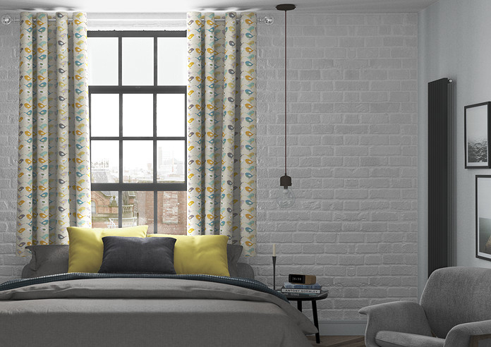 Birds, Ochre - Made to Measure Curtains - Image 3